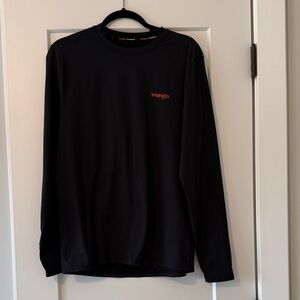 Wrangler Men's Black Long Sleeve Thermal with Red Logo